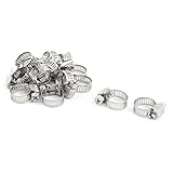 uxcell　ホースバンド　ホースクランプ　ウォームギア　配管　ステンレス鋼　調節可能　9-16mm　パワーシール　15個入り