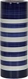 『陶製傘立て ボーダー』【IT】ネイビー(#9849924)サイズ：幅14.7×奥行14.7×高さ41.5cm