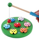 家族みんなで 遊ぼう カラフル かわいい 木製 てんとうむし釣りゲーム 7匹のキュートな てんとうむし