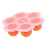 Prettyia 　安全シリコン　赤ちゃん　ベビー　離乳食保存コンテナ　小分け　トレイ　フード冷凍保存皿　6色選べ - オレンジ