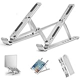senkyoノートパソコンスタンド pcスタンド 折りたたみ式 アルミニウム 6段階の高さ調節可能 軽量 持ち運び 放熱 姿勢改善 腰痛 猫