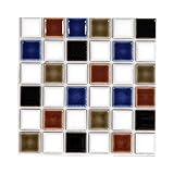 シール式モザイクタイルシート デコレ［ミックス大正カフェ/1枚販売］/カステーラ/1枚サイズ：15cm×15cm/Z3K