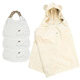 シャンティ ギフトセット2（ブラウン） フード付きバスタオル+スタイ3枚 今治産 (0～3歳用) のし・包装・メッセージカード対応