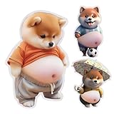 3個 柴犬 ぷにぷにシール お腹ぷにぷに 3D柔らかいお腹ッカー おしりシール 3D立体シール ぷにぷに 犬 お腹 デブ 犬 ぷにぷにシール 携帯電話飾り用 手帳用 日記帳用 柴犬 グッズ マスコット