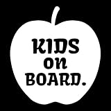 リンゴ kids on board カッティング ステッカー ホワイト 白