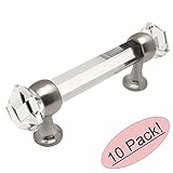 Cosmas 6393sn-cサテンニッケルwithクリアガラスキャビネットカップPull – 3 "穴中心 – 10パック