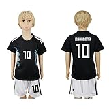 wision 2018ロシアワールドカップアルゼンチンNational # 10 Kid Away Soccer Jersey (ブラック) 8-9Years/M ブラック