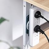 GIZMAC 電源タップ 固定ホルダー 電源タップ壁掛け 延長コード 壁に固定 両面テープつき 強力粘着 タップホルダー テーブルタップホルダー 壁掛け 電源タップ (ブルー)