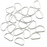 [KUKU工房] Dカン レザークラフト金具 (内径15mm, シルバー) 20個セット