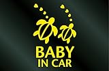 アトリエDOM ハワイアン ホヌ ウミガメ ステッカー 黒 BABY IN CAR