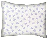 SheetWorld Crib / Toddler Percale Baby Pillow Case - Pastel Lavender Hearts Woven - Made In USA by s