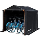 Alebert(アレベルト) サイクルハウス 自転車テント 幅159㎝ 最大5台収納 バイクガレージ サイクルガレージ サイクルポート 自転車置き場 屋外 自転車収納 ガレージテント バイクシェルター 自転車屋根 自転車倉庫 高耐久鋼フレーム UV加工シート・遮熱・撥水加工 雨よけ 家庭・アウトドア・戸外用 (ブラック, Lサイズ)