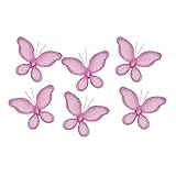 The Butterfly Grove Caitlyn Butterfly Decoration 3D Hanging Mesh Nylon Decor, Pink Carnation, Mini, 