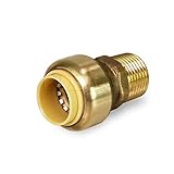Everflow Pushlock upmc134 1インチx 3 / 4インチLongプッシュXオスアダプタpush-fit継手、Made with Lead Free DZR鍛造真鍮、接続Pex、