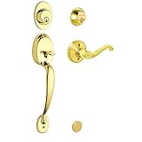 Schlage F62 PLY 505 FLA 605 RH Plymouth Double Cylinder Handleset with Flair Interior Right Hand Lev