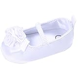 （カエルフロッグ）綺麗な花　プリンセスシューズ　女の子　赤ちゃん　柔らかい　可愛い　フォーマル靴　新生児　子供　ソフト底　おしゃれ　王女靴　ゴムひも　付き 出産　祝い　お誕生日　結婚式　綿布　ホワイト