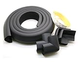 jntworld 4m length table edge Guard baby toddler protector +4 corner (black) extra thick (13 mm) sof