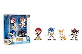 Jada Metalfigs ソニック・ザ・ヘッジホッグ 4個パック、ソニック、テール、ナックル、シャドウ、2.5インチ ダイキャストフィギュア - ウェーブ1、対象年齢8歳以上。