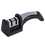 Newtion 包丁研ぎ器 シャープナー 二段階ナイフシャープナー ダイヤモンド 砥石 簡単安全使用 ステンレス鋼 ホームキッチン用 (グレー)