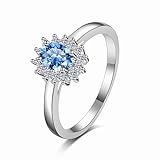 [hesy] ロイヤルブルーピジョンエッグフォープロング0.5ctモアッサナイト925シルバープラチナメッキリング RX041-0.5ct Royalblue-14号