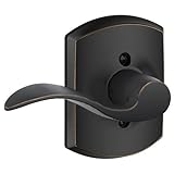 Schlage Lock Company F170ACC716GRWLH Accent Left Handed Single Dummy Door Lever with Decorati, Aged 
