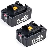 Jolted 互換 マキタ 18V バッテリー 2個 6.0Ah BL1860B BL1860 BL1850 BL1840 BL1830B BL1840B BL1850B BL1815Nなど対応 バッテリー 長時間作業可能 耐久性が高く LED残量表示機能 (18V6000mAh)