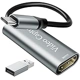 VIXLW ビデオキャプチャカード 4K HDMI - 1080P USB-C ビデオ録画カード ゲーム ビデオストリーミング 会議 テレビ録画用 Windows Mac OSシステム USB Cアダプター付き PS4 スイッチ Xboxを調整
