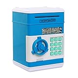 パスワードElectronic Money Bank Mini ATMコイン保存銀行貯金箱現金ボックスおもちゃギフトforキッズ(ブルー)