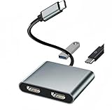 USB Type-C HDMI 変換アダプター デュアル マルチディスプレイアダプタ 3画面 4in1 ハブ 2ポート拡張4K PD充電 ドッキングステーション MacBook iPad Pro Galaxy Tab タイプCデバイス対応