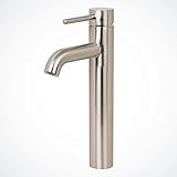 Euro Modern Contemporary Bathroom Lavatory Vanity Vessel Sink Faucet, Brushed Nickel [並行輸入品]