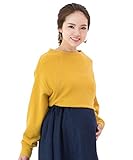 Sweet Mommy マタニティトップス 授乳服 授乳口付き ミラノリブドルマントップス Tシャツ 大きいサイズ 春 秋 冬 長袖 産前産後／マスタード／L
