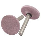 uxcell　 軸付き砥石 バフマウントポイント　パープル　　2x 30mm　石　セラミック　金属　2個入り