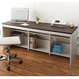 パソコンデスク ハイタイプ 奥行60 幅180 ブラウン