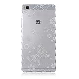 Zeebox Huawei P8 ケース カバー 高品質 TPU保護カバー 衝撃吸収 Huawei P8 用 超薄型 耐久性 落下防止 生涯補償付き (ホワイト #4)