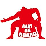 TREZ BABY ON BOARD 相撲 力士 どすこい ステッカー 【BABY IN CAR】 (レッド)