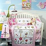 SoHo Owls Meadowland Baby Crib Nursery Bedding Set 13 pcs included Diaper Bag with Changing Pad & Bo