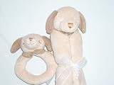 Super Soft Security Blanket with Matching Rattle Baby Gift Set : Tan Puppy Dog by Angel Dear [並行輸入品]
