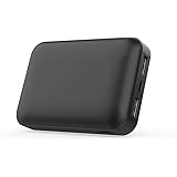 モバイルバッテリー 10000mAh 最小最軽量 大容量【PSE認証済&METI認証済】持ち運び充電器 2USBポート有線両用 2台同時充電 スマホ 急速充電器 iPhone、iPad、Android各種対応(ブラック)