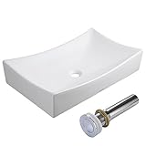 バスルーム磁器容器シンクホワイト&クロームPop Up Drain新しいBasin US Opt正方形長方形