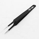 uxcell ピンセット ストレート ツイザー テーパー ポイント チップ ESD 120mm フラット ステンレス スチール