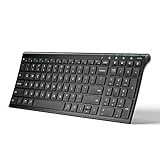 [2020 Upgraded] iCleverBluetooth Keyboard, Universal Wireless Keyboard, Rechargeable Bluetooth 5.1 Multi Device Keyboard with Number Pad Full Size Stable Connection for Windows, iOS, Android