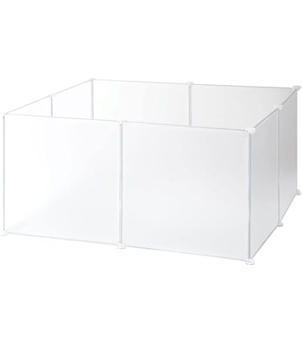 Amazon | ペットフェンス 12枚セット透明パネル 自由 組み立て