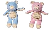 Abika 's Mary Meyer Thready Teddy Plush Rattles、ブルーとピンク、2のセット