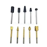 10 PC 1/8 「 HSS ルータビットロータリーバリミリングドリルカッターシャフトツール設定