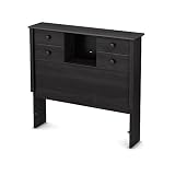 South Shore Little Smileys 39'' Bookcase Headboard with Sliding Doors, Twin, Gray Oak [並行輸入品]