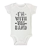 面白い子供音楽Onesie " Im With The Band "新生児シャツ – Funny Threadz カラー: ホワイト