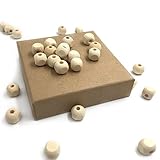 Kissteether 50pcs 木製のテイザー 12mm12mm（0.47''0.47）ベビー歯ブラシのベビー用の四角い形の木製ビーズDIYの工芸品ブナのチュウのビーズ木製のテイザーのおもちゃ (