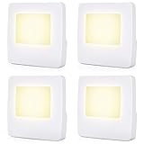 dewenwilsプラグLEDナイトライトライトセンサー自動ウォームホワイト3000 K、廊下、バスルーム寝室用Kids Baby Nurseryパックof 4