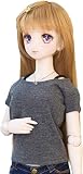 【Petite Marie】1/3 DD対応 ラグランスリーブ Tシャツ 着回しシンプル ラグラン 半袖 濃いグレー Tシャツ ラウンドカラー 大きい衿開き デイリー Tシャツ カジュアル 60cm ドール BJD 人形服 【プティットマリエ】 [No.0137] ※帽子・キャミソールは含まれません。