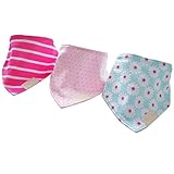 Ochine スタイ 赤ちゃん ビブ よだれかけ コットンブレンド ふわふわ スナップ 三角タイプ かわいい ベビー ビブ 二つボタン調整 出産祝い ワンサイズ 0-1歳設定 3枚セット
